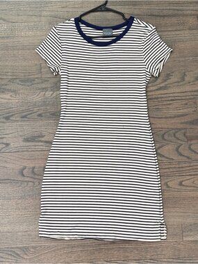 Navy and Beige Striped Tee